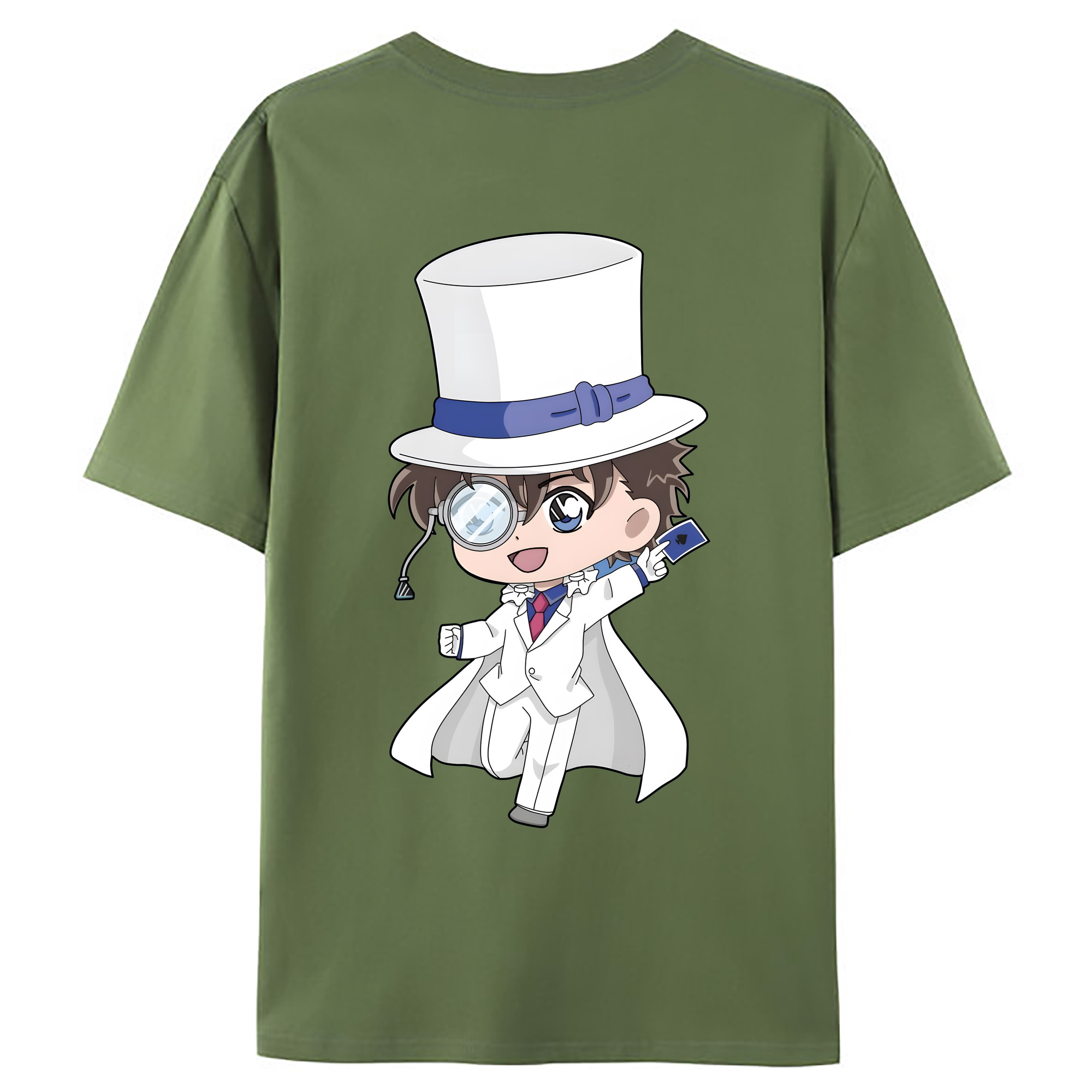 （画像用） 名探偵コナン くろば かいと Detective Conan Kuroba Kaito 綿100％ メンズ半袖Tシャツ（バックプリント） 通気性
